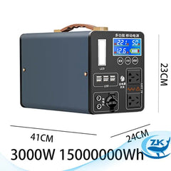 ZKon Power Station Portable 1000W 2000W 3000W 220V Solar Generator Electric Power Plant UPS Lifepo4 220V Solar For Home Camping