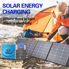 ZKon Power Station Portable 1000W 2000W 3000W 220V Solar Generator Electric Power Plant UPS Lifepo4 220V Solar For Home Camping